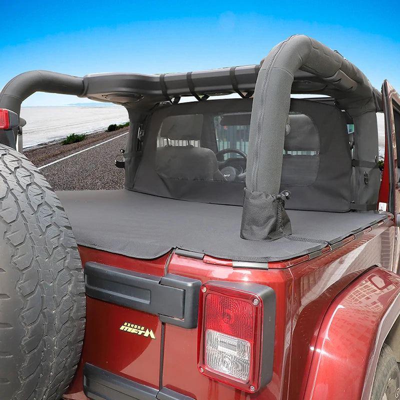 BAWA Rear Seat Separation Mesh/Trunk Cloth Separation for Jeep Wrangler JK 2door 2007-2017 Pet Isolation Net Accessories