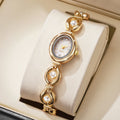 Elegant Women Watches Fashion Pearls Bracelet Ladies Quartz Wristwatch Reloj Mujer Girls Clock Gift (Without Box)
