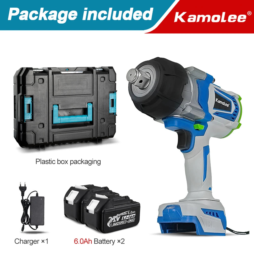 Clé électrique sans balais Kamolee 3/4 pouce 4100NM Clé à chocs Outil électrique pour batterie Makita 18v