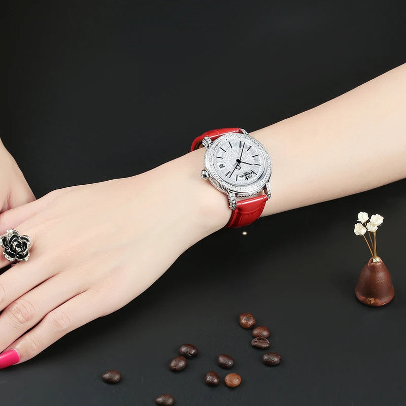 Switzerland I&W CARNIVAL Luxury Brand Full Diamond MIYOTA Automatic Mechanical Sapphire Women's Watches Waterproof Clock C86905G