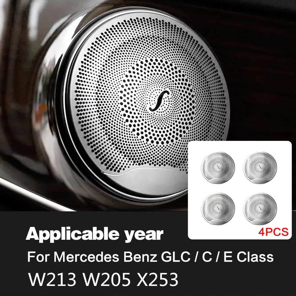 Car Door Audio Cover Speaker Decor Loudspeaker Trim Interior Accessories For Mercedes Benz W205 W213 X253 GLC C E Class E200 200