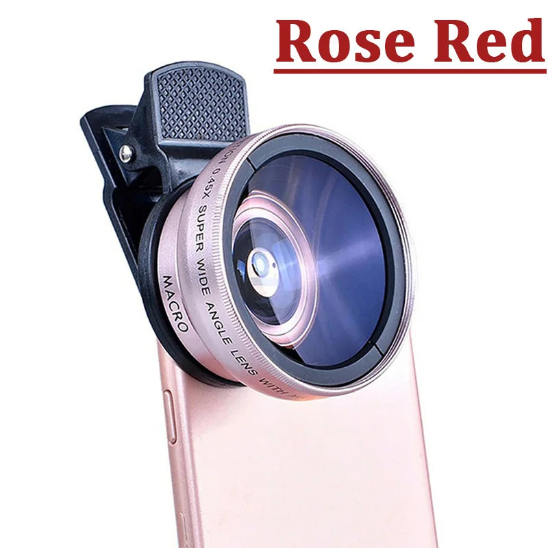 Universal Clip 2-in-1 Lens 37mm Professional 0.45X Super Wide-Angle & Macro HD for iPhone & Android Mobile Phones