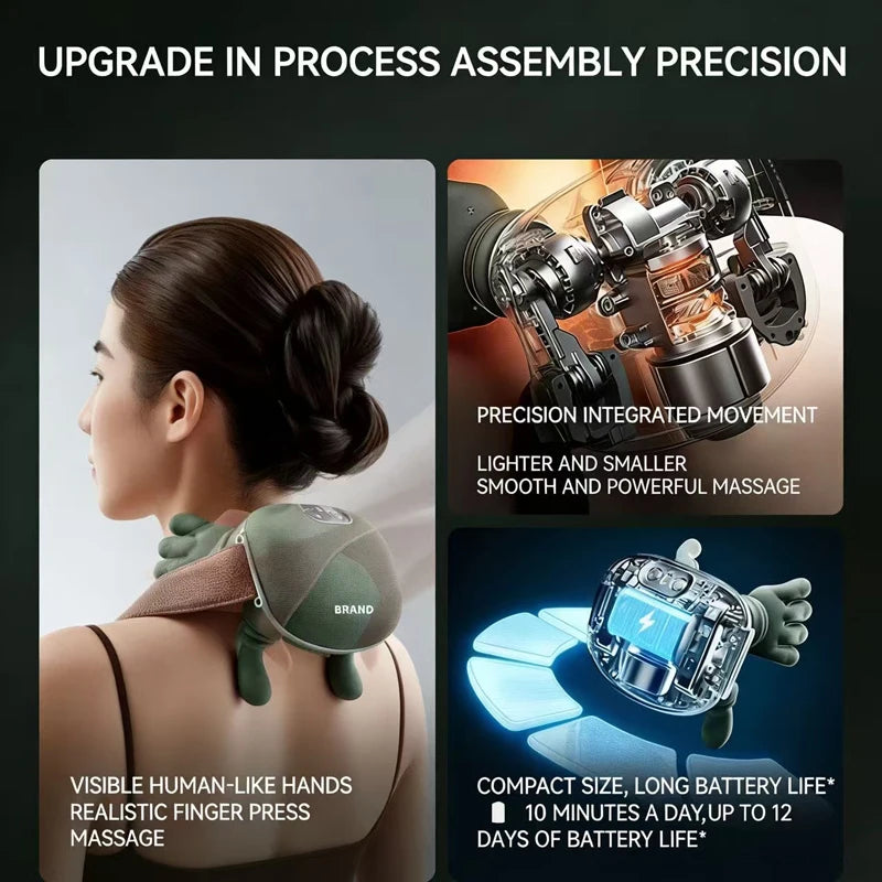 4D Massaging Shoulder And Neck Massager, Multifunctional Home Cervical Massager, Kneading Massage Shawl, Can Be Used As A Gift