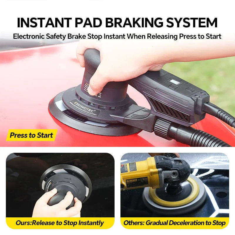 2025 360W 6 Inch 150mm Brushless Orbital Sander Electric Sanding Sander Machine 5mm Random Orbital Sander for Car Wood Wall