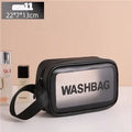 Portable Travel Wash Bag Female Transparent Waterproof Makeup Storage Pouch Large Capacity Cosmetic Organizer Pu Material