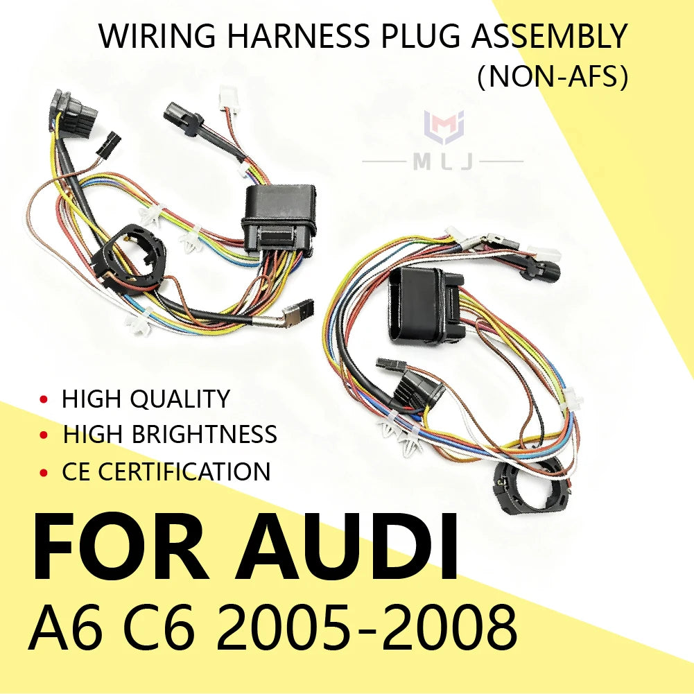 For Audi A6 C6 2005-2008 Xenon Headlight Internal Wire Harness Plug Wiring Harness Assembly Non AFS Car Accessories DRL