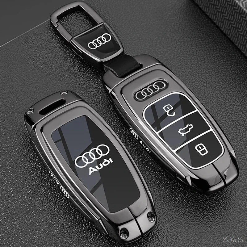 3 Button Metal Car Key Case Cover Key Protect Shell For Audi A3 A4 Q3 Q5 TT A1 A4L A5 Q5L Q7 A6L A7 A8L A6 S3 S4 RS5 RS Sticker