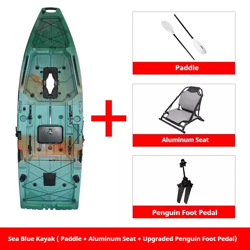 Modular Kayak Electric Pedal Driven HDPE Fishing Boat Portable Take Apart Canoe Motorized Lightweight Durable Accessories Gear