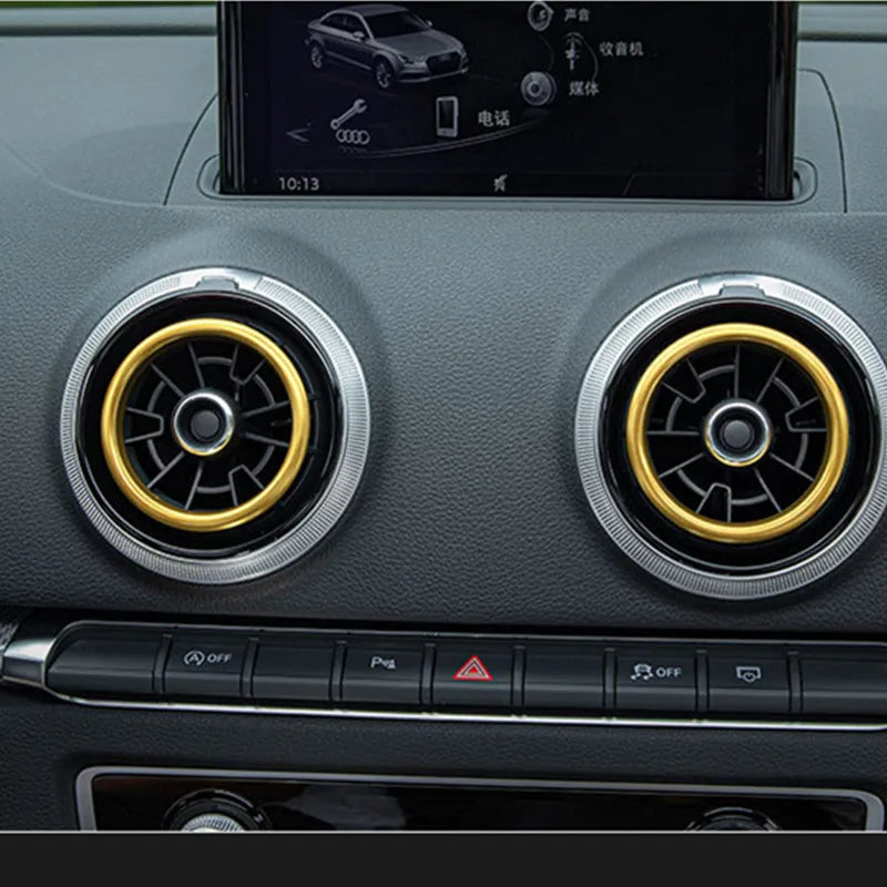 Car Air Center Console Outlet Trim Inner Ring Cover Styling For Audi A3 8V S3 2014-2019 Q2 2017 2018 2019 Interior Accessories