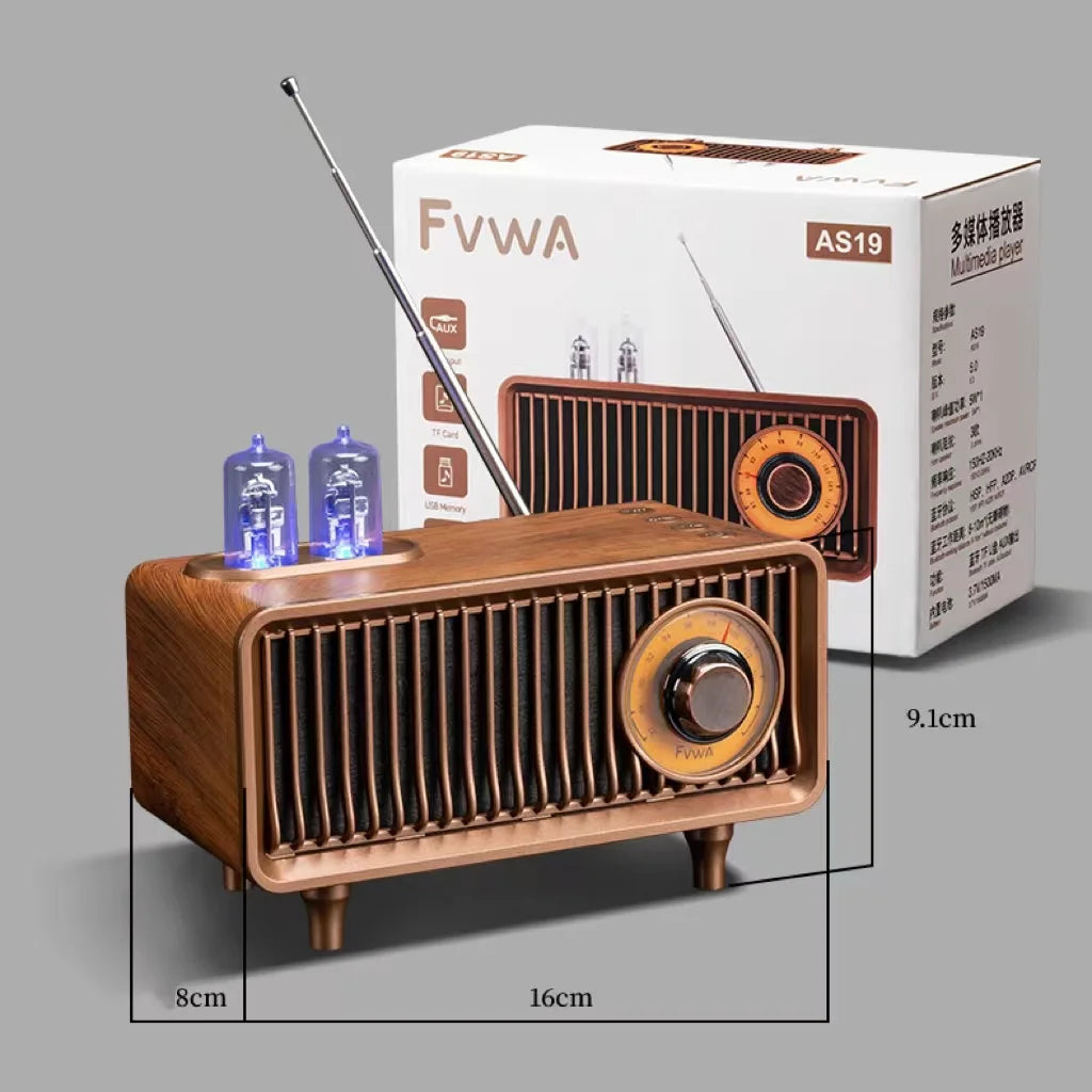 Haut-parleur Bluetooth sans fil FM Rétro Radio Subwoofer Carte mémoire Clé USB Haute Qualité Intérieur MP3 Haut-parleur portable Maison