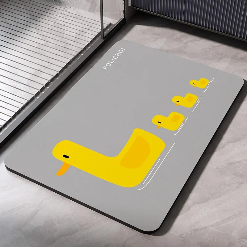 VIKAMA Premium Diatomaceous Earth Bathroom Mat Absorbent Quick-Dry Foot Mat Bathroom Shower Area Anti-Slip Rug Home Decor