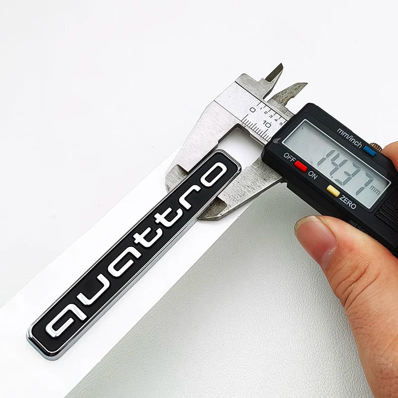 3D ABS Black Logo Quattro Emblem Car Rear Trunk Badge Decal For Audi A1 A2 A3 A4 A5 A6 A7 Q2 Q3 Q5 Q7 Quattro Sticker Accessorie