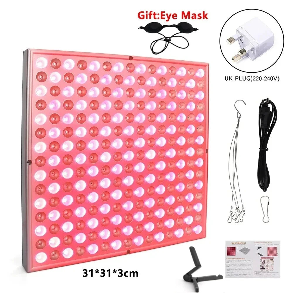 LED Red Light Therapy Panel Lamp for Facial Anti Aging Skin Care Beauty 225 LED Light Body Pain Relief Physical Therapy Tools