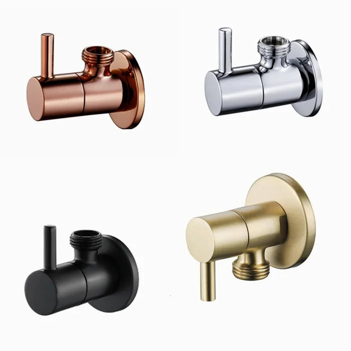 1/2"male x 1/2" male Brass Bathroom brushed gold  black Angle Stop Valve Chrome Copper Tap Toilet Bathroom Basin laundry AG666