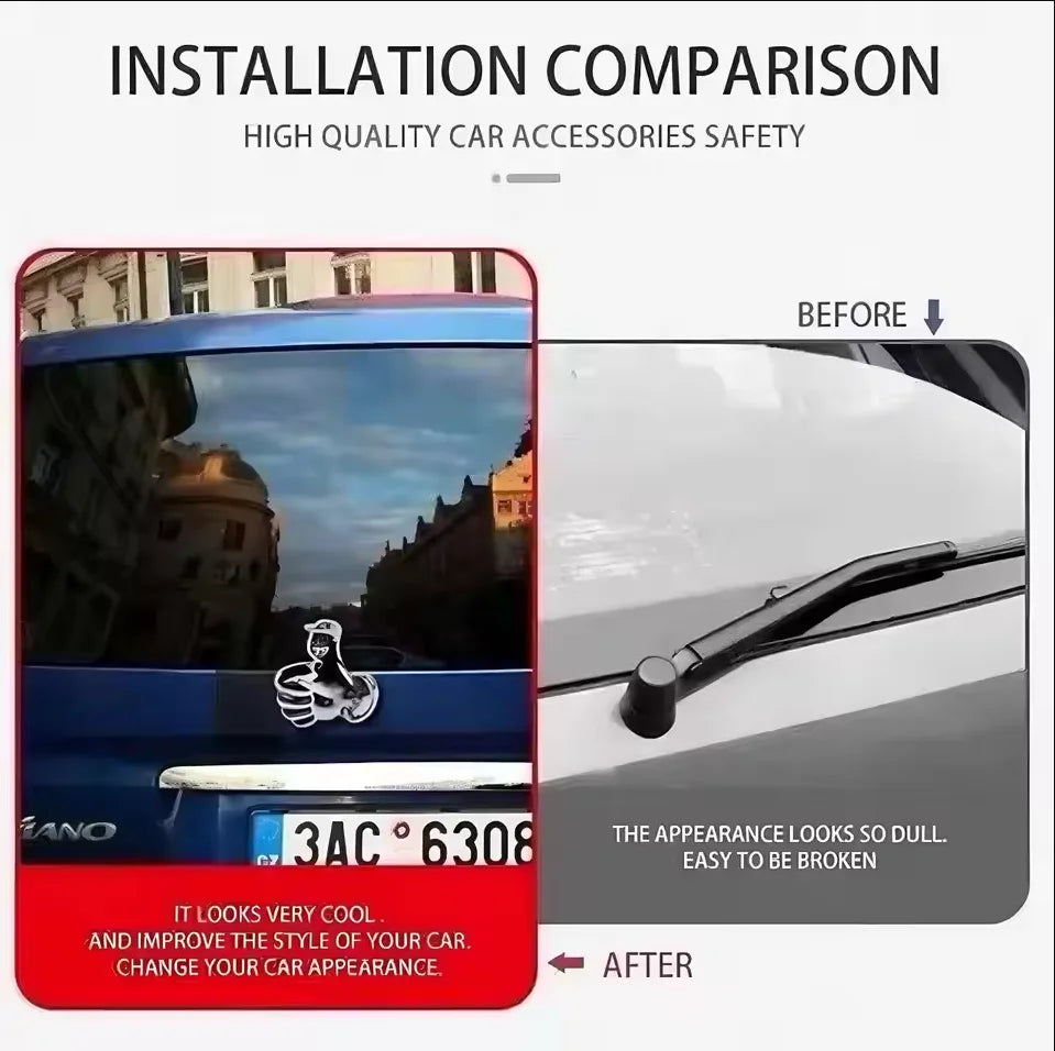 1 pcs Stainless Steel Car Rear Wiper Delete Kit Plug Cap Universal Car Accessories Decoration Rear Windshield Wiper Decorations