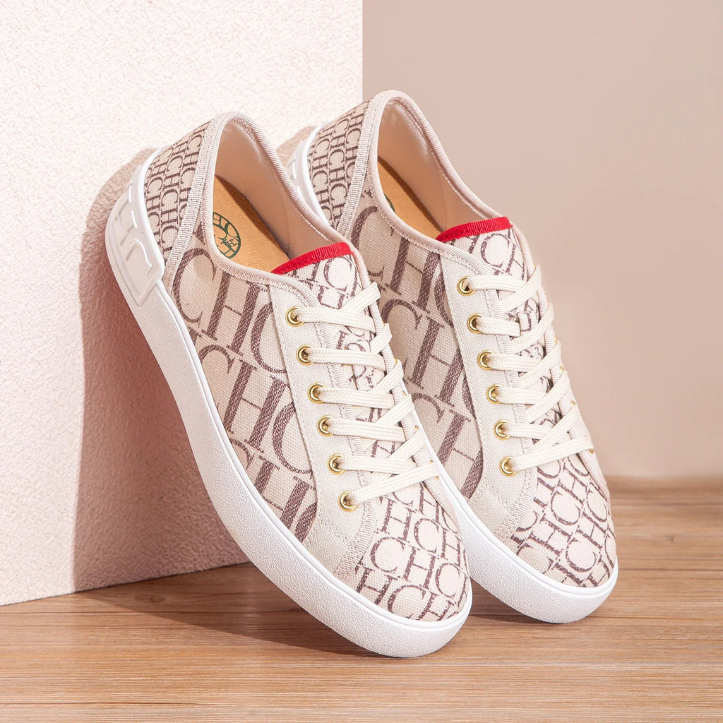 C-H Women's Casual Shoes  Autumn New Comfortable Canvas Shoes Skeleton Correction Woman Walking Shoes