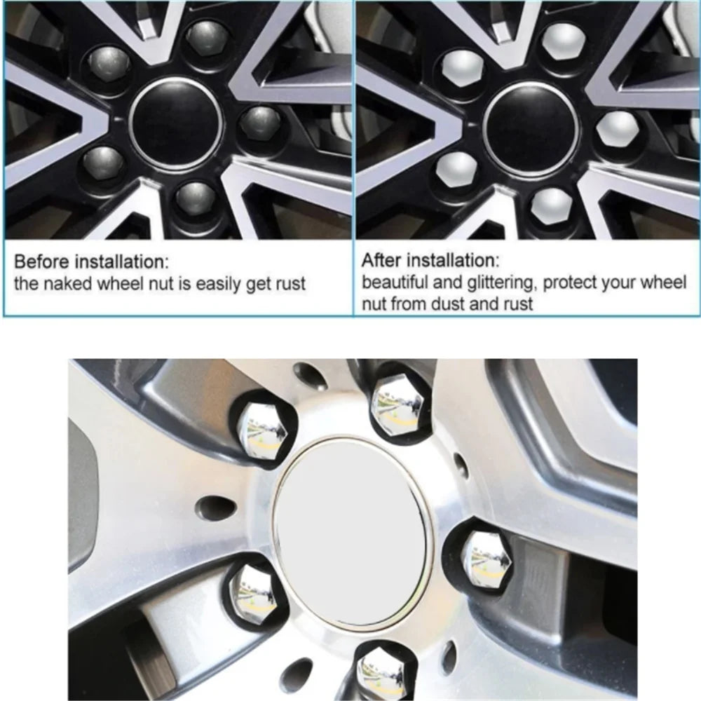 20Pcs Car Wheel Nut Caps Hub Screw Cover 17mm for Mercedes Benz W203 W210 W211 W124 W202 W204 W212 W176 AMG