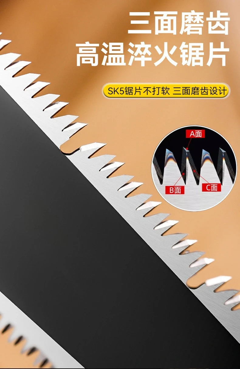SK5 steel double-sided hand saw Ultra-sharp garden fruit tree pruning hand saw portable mini woodworking dedicated one-handed
