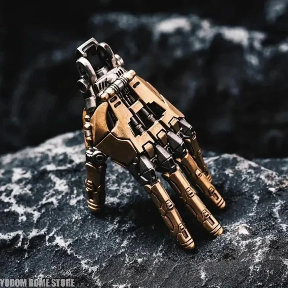 Robot Hand With Movable Fingers Mechanical Bionic Hand Pendant Car Interior Hanging Ornament EDC Charm Display Decoration
