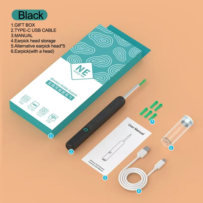 Smart Visual Ear Cleaner with Camera Wax Remover Tool Stick Otoscope 1080P HD Earpick Endoscope Earring Personal Health Care