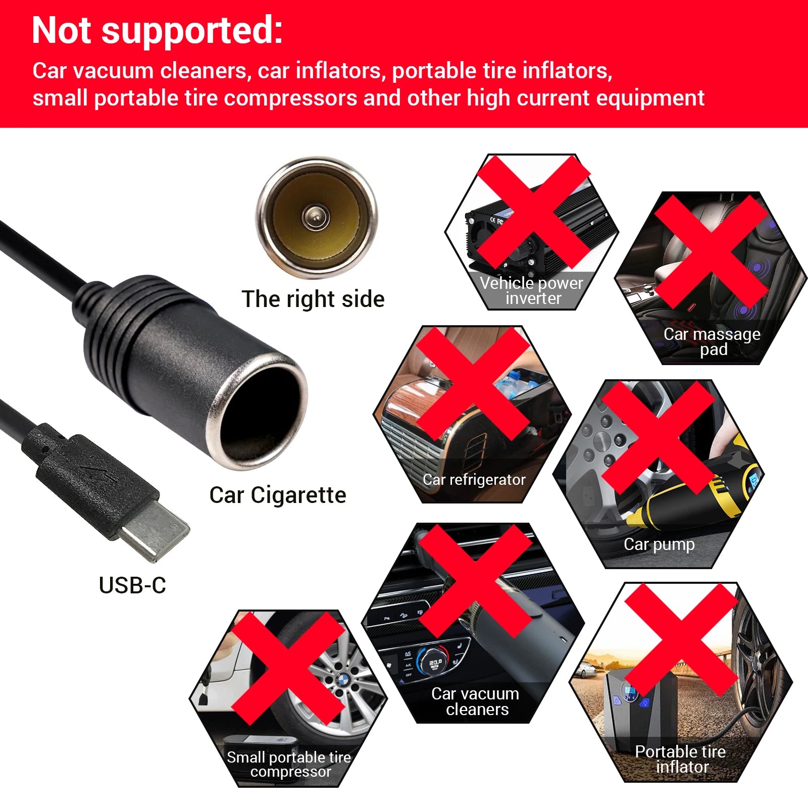1pc 5V 2A USB To 12V Cigarette Lighter Socket USB Male to Female Cigarette Lighter Adapter Converter Car Electronics Accessories