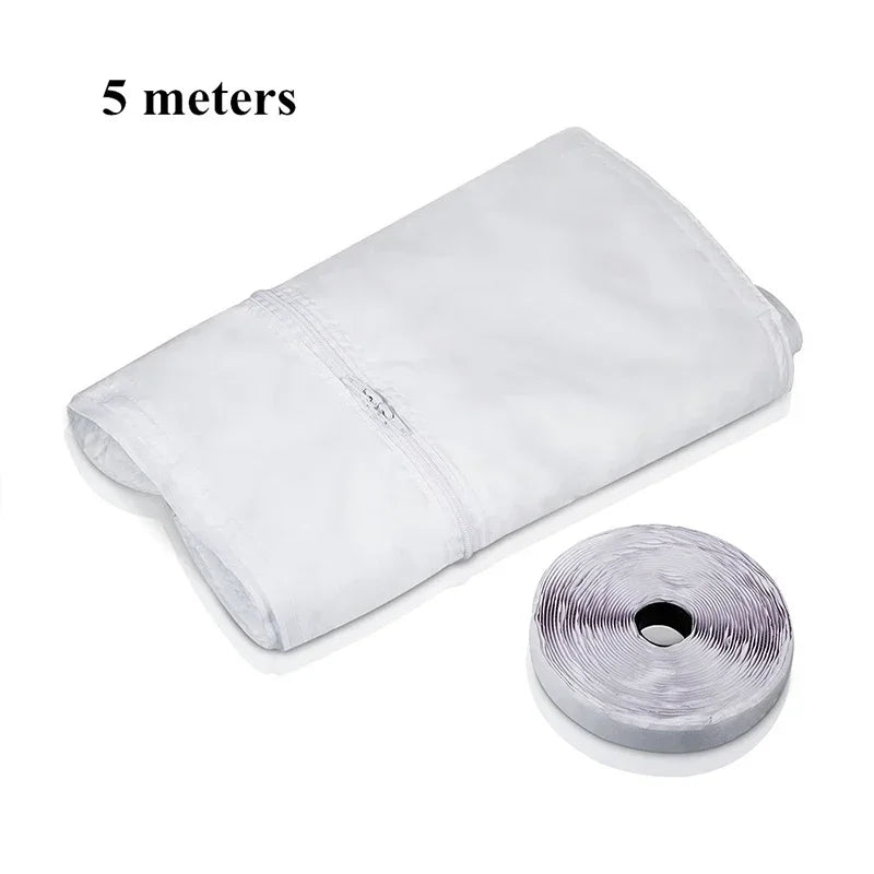 3/4/5M AirLock Window Seal, Portable, Air Conditioner Cover Flexible Cloth Sealing Plate Window Seal With Zip and Adhesive Fast