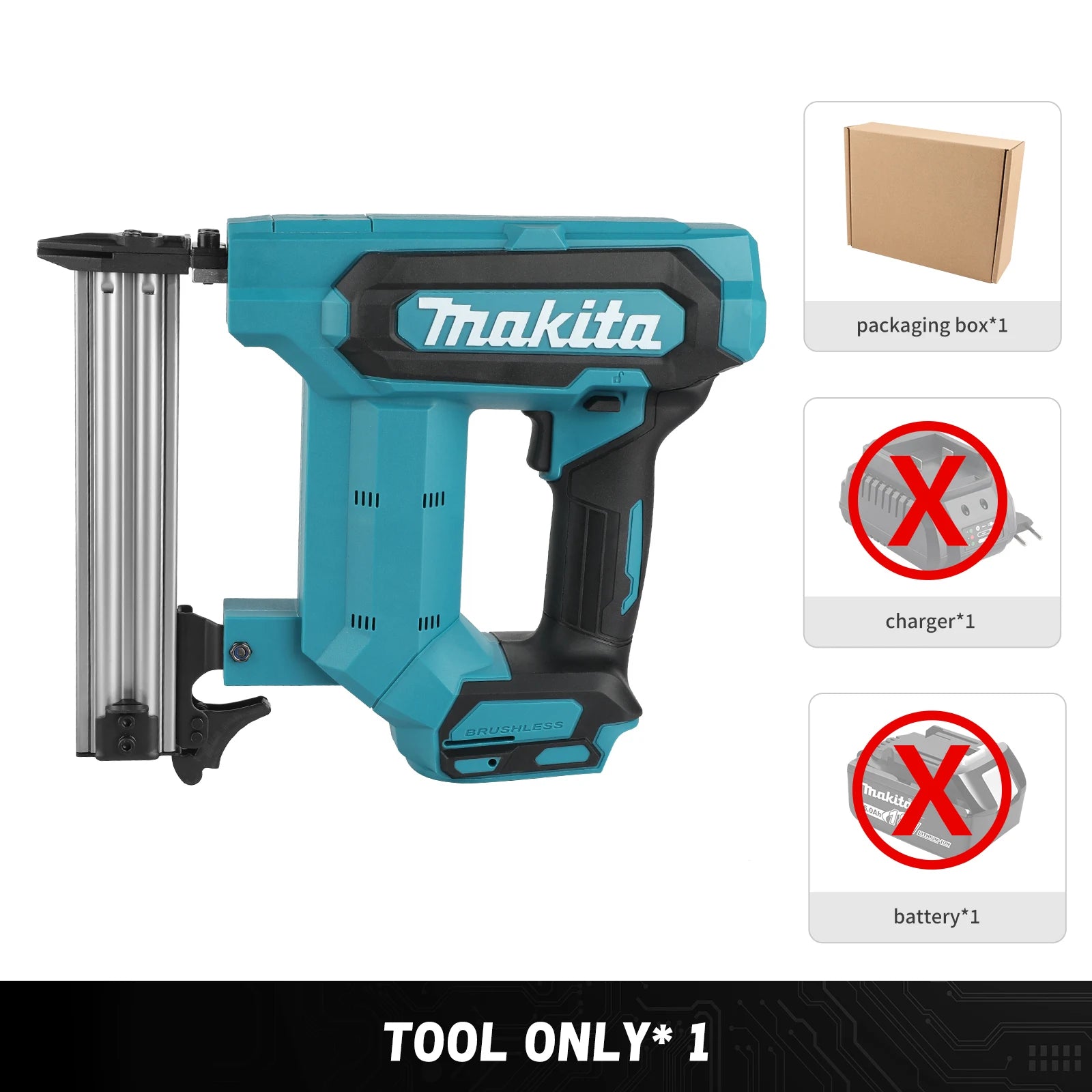 Makita Electric Brushless Nail Gun Fixed Frame Nailing Machine 18V Lithium Battery Pneumatic Woodworking tray finish