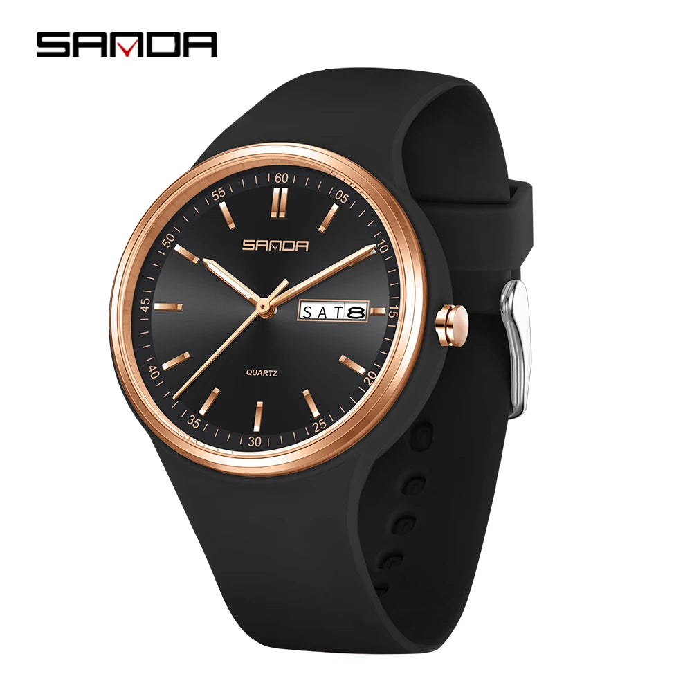 2025 Fashion SANDA Top Brand 6213 Female Student Casual Simple Women's Dual Calendar Elegant Female Student Quartz Wrist Watches