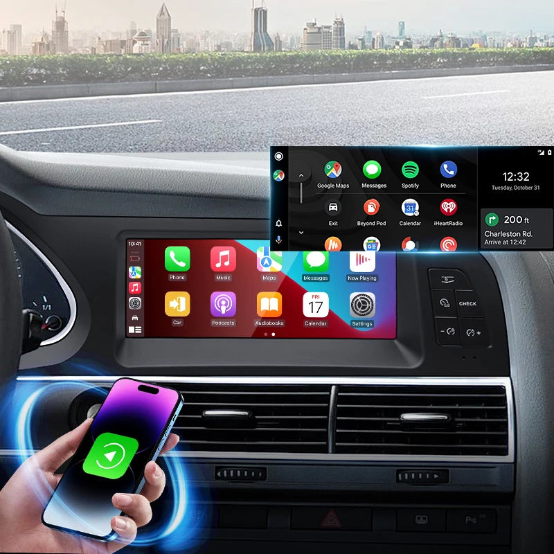 STWEI Nouvel écran de 8,8 pouces pour autoradio multimédia sans fil Android AUTO CarPlay pour AUDI A6 C6 2005-2011 Lecteurs vidéo GPS