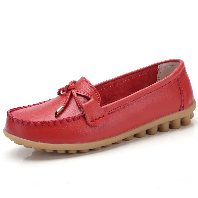2025 New Woman Flats Shoes Ballet Flat Sneakers Genuine Leather Spring Soft Moccasins Ladies Boat Ballerina Espadrilles Creepers