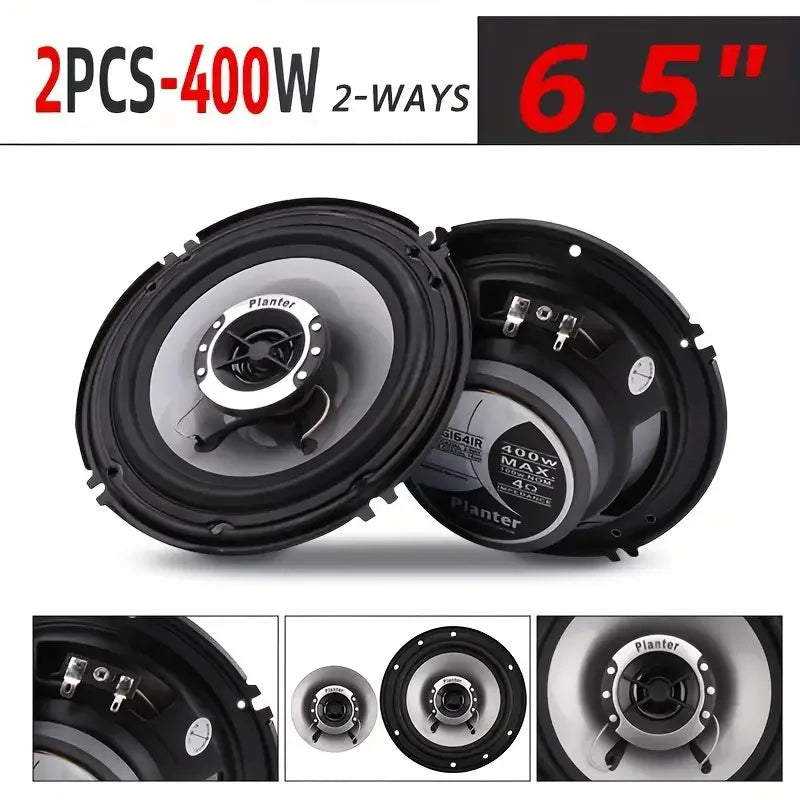 KELUNEGLO 6.5 Inch 400W Car Coaxial Speakers Stereo Car Door Hifi Full Range Speakers High-Quality Rubber Edges, Powerful Magnets, Truck Speakers Car Door Music Audio System Upgrade Universal Fits for Ford, for CHEVROLET, for