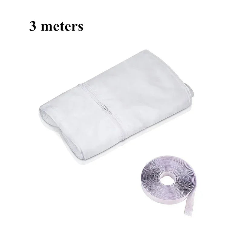 3/4/5M AirLock Window Seal, Portable, Air Conditioner Cover Flexible Cloth Sealing Plate Window Seal With Zip and Adhesive Fast