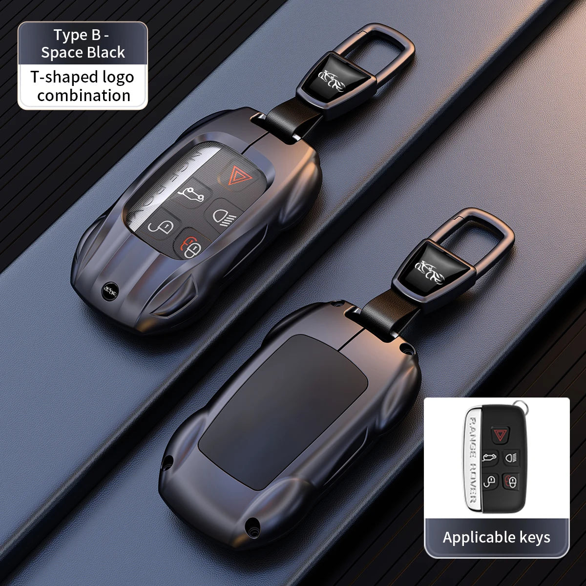 Leather Metal Car Key Case Cover Bag For Land Rover Range Rover Sport Evoque Freelander Velar Discovery 4 Jaguar XE XJ XF Guitar
