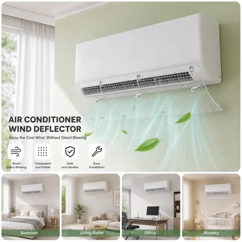 Adjustable Air Conditioning Cover, Wind Deflector Windshield, Air Conditioner Tools Air Baffle Shield Home Office Accessories