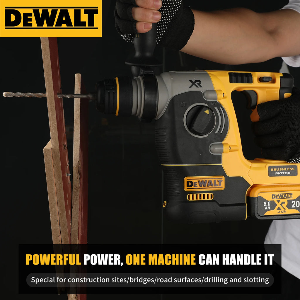 DEWALT DCH273 20V Brushless Rotary Hammer 2.1J Impact Energy 360° Handle 6.0Ah Battery for Concrete Brick Stone Drilling