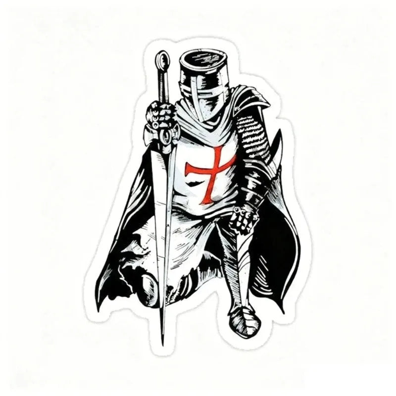 Templar Cross Crusader Deus Vult PVC Creative Stickers Assecories for Car Window Glass Table Motorcycle Off-road Wall Fridge