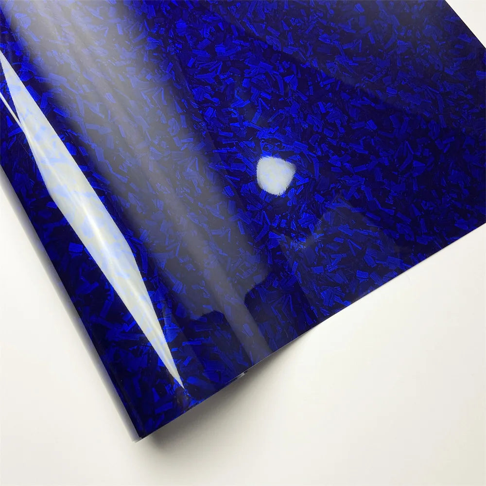 Glossy Forged Carbon Fiber Vinyl Wrap Air Bubble Free Car Sticker Waterproof For Auto Motor Car Decal Laser Forged Carbon Film