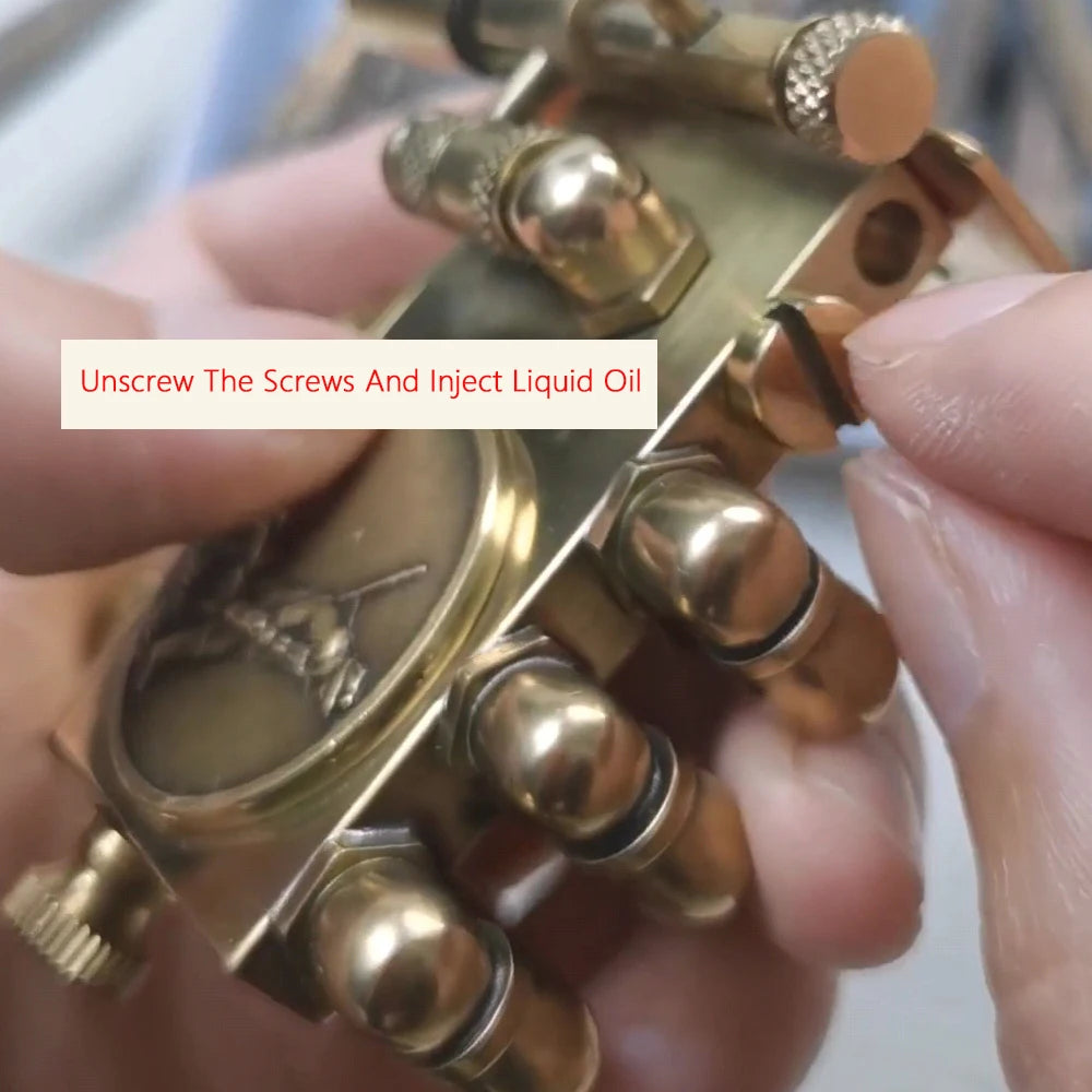 Handmade Steampunk Brass Series Lighters Unique Design Retro Creative Personality Novelty Precious Gift Each badge is different