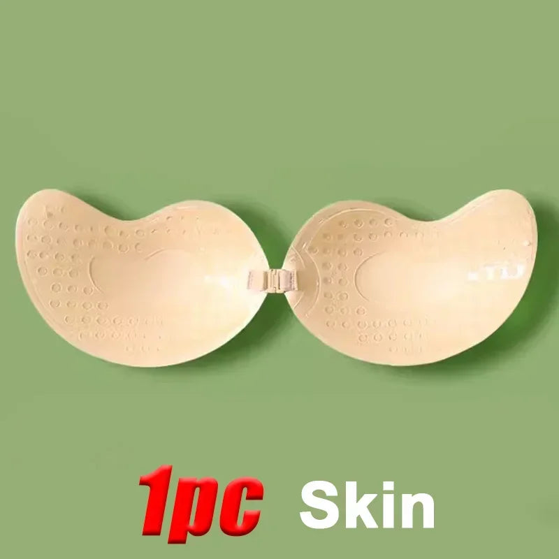 Soutien-gorge adhésif invisible sans bretelles Push Up sans bretelles Lingerie femme Couvre-tétons en silicone sans couture Bralette Sous-vêtements