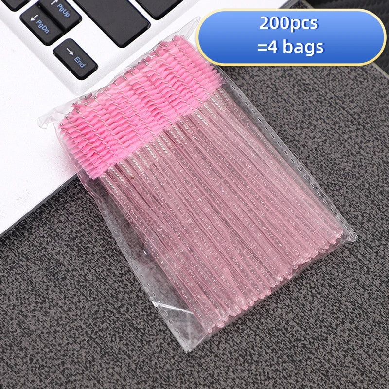 100/200/500Pcs Crystal Eyelashes Brush Comb Disposable Eye Lashes Extension Mascara Wands Makeup Professional Makeup Beauty Tool