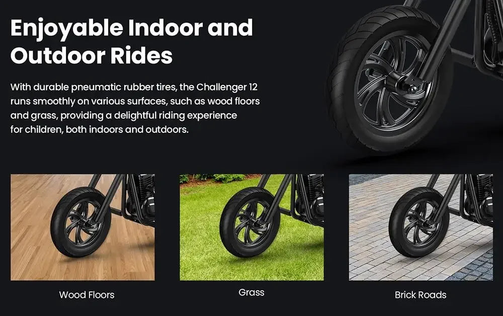 HYPER GOGO Challenger 12 Kids Electric Motorbike 160W 24V 5.2AH 12*3 In Tire Children Electric Motorcycle Mini Electric Scooter