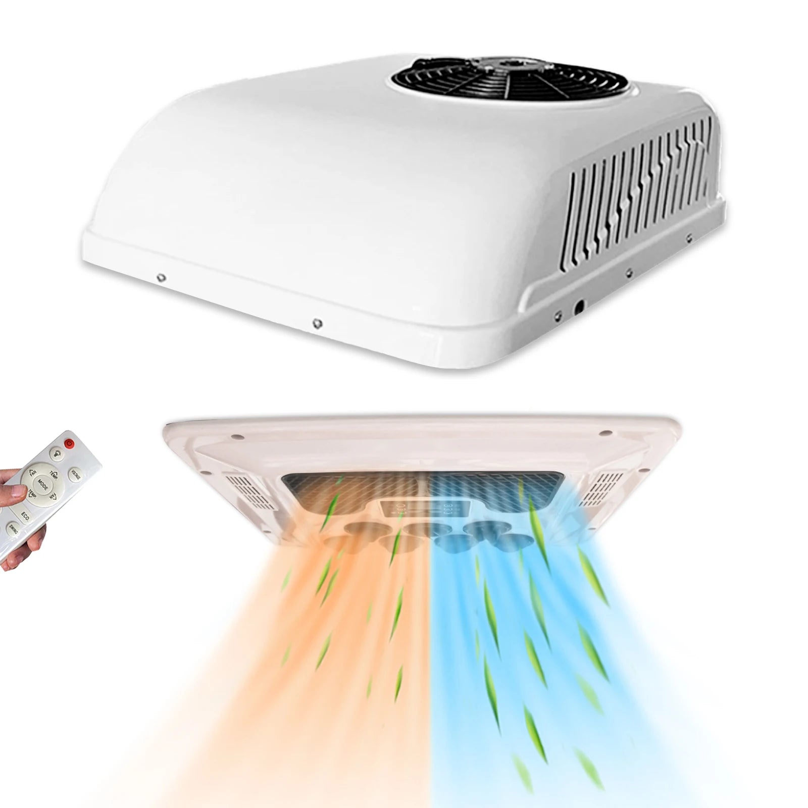 Aspligo 12V Fast Heat & Cool RV Automotive Electric Parking Air Conditioner For Camper Van Truck Motorhome Caravan Tractor New