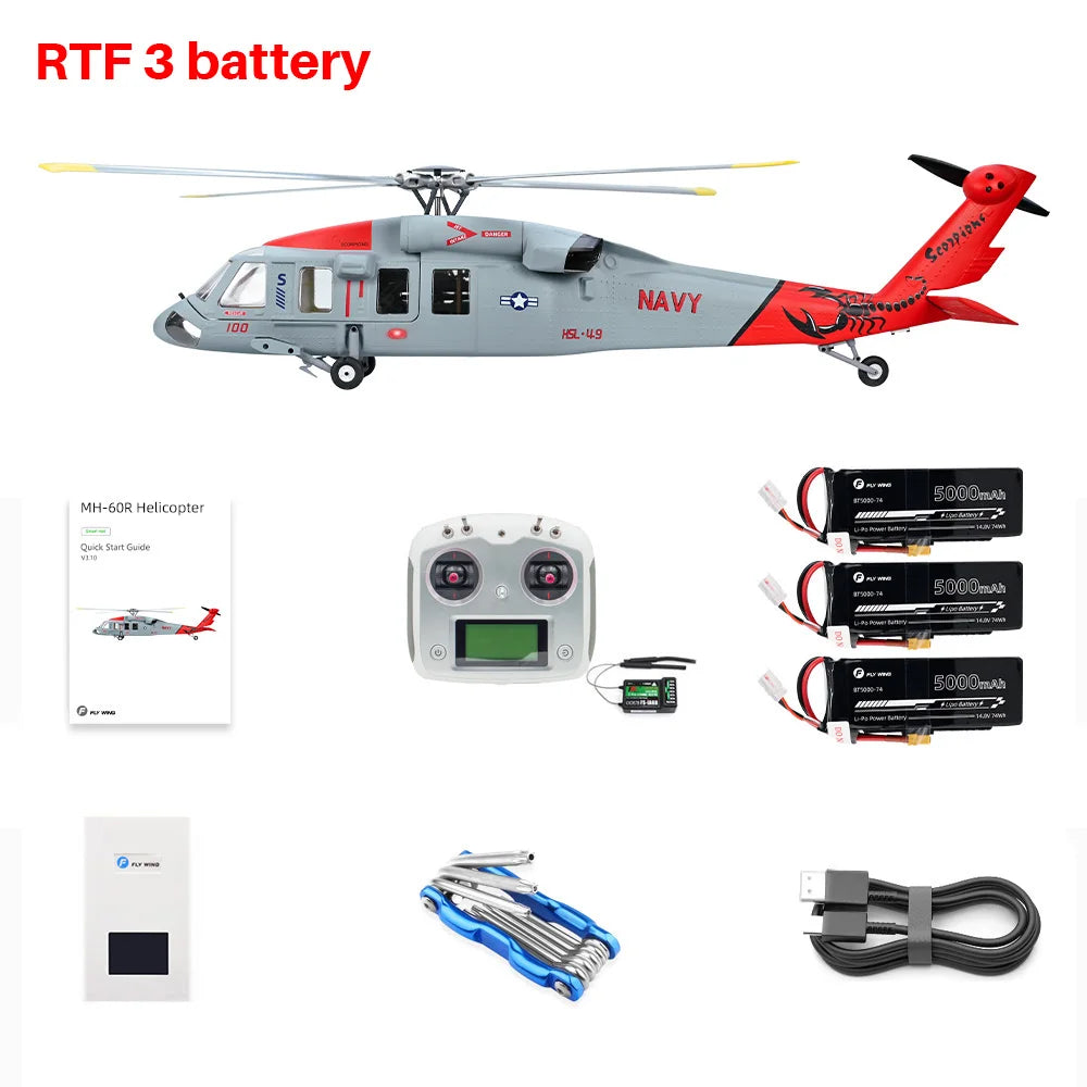 FLYWING MH-60T Jayhawk Scale Helicopter 470 Class LED Light ACE Controller MH60T rc Helicopter MH60 helicopter with GPS ATT mode