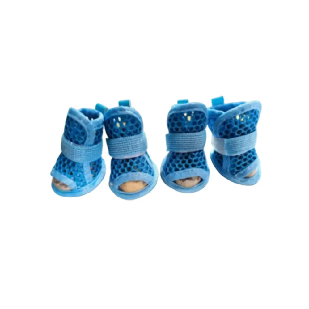 Summer Cooling Mesh Dog Shoes Lightweight Breathable Mesh Dog Boots With Reflective Straps Soft Sole For Paw Protection Footwear