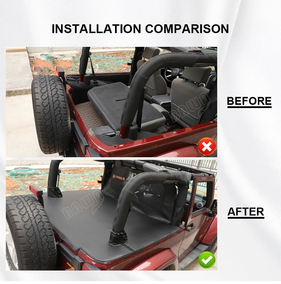 BAWA Rear Seat Separation Mesh/Trunk Cloth Separation for Jeep Wrangler JK 2door 2007-2017 Pet Isolation Net Accessories