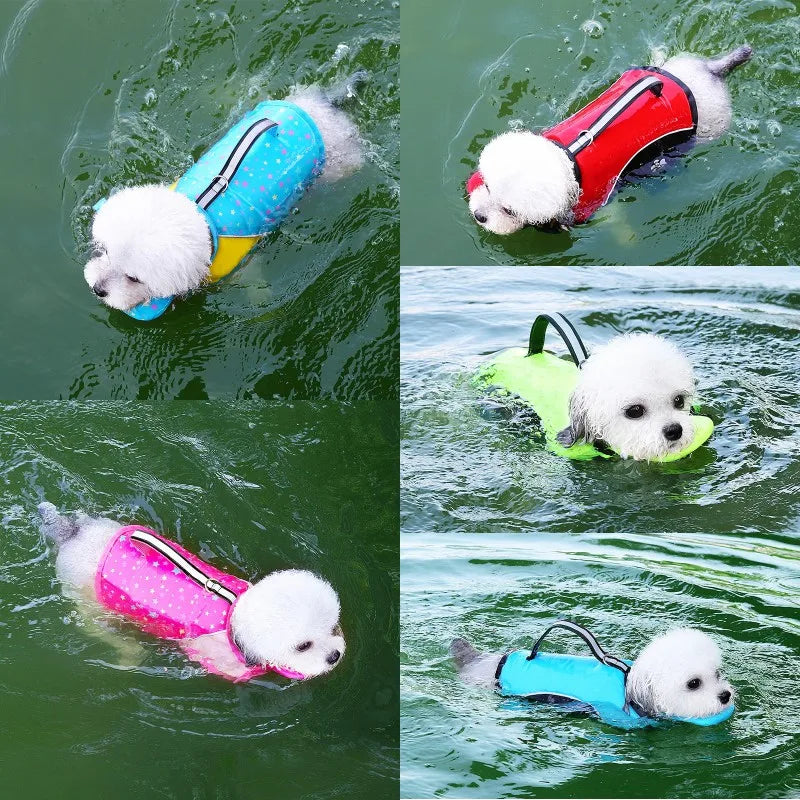 Summer Pet Dog Life Jacket with Removable Front Float Adjustable Dog Life Vest Swimsuits for Small Medium Large Dogs Swimming