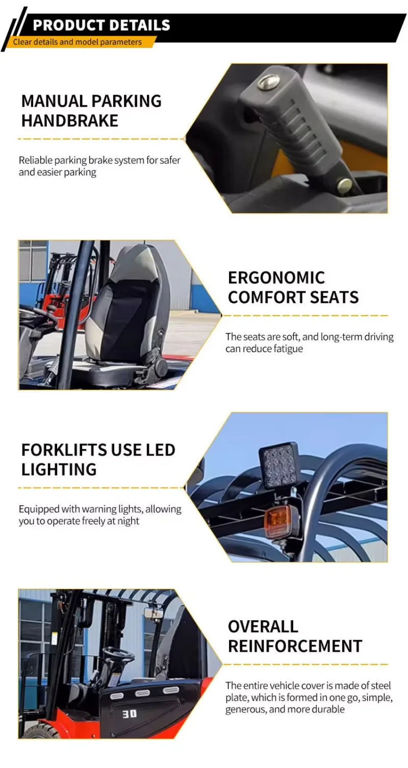 YG Customized Portable for Small WarehousesMini Size 3Ton Electric Forklift