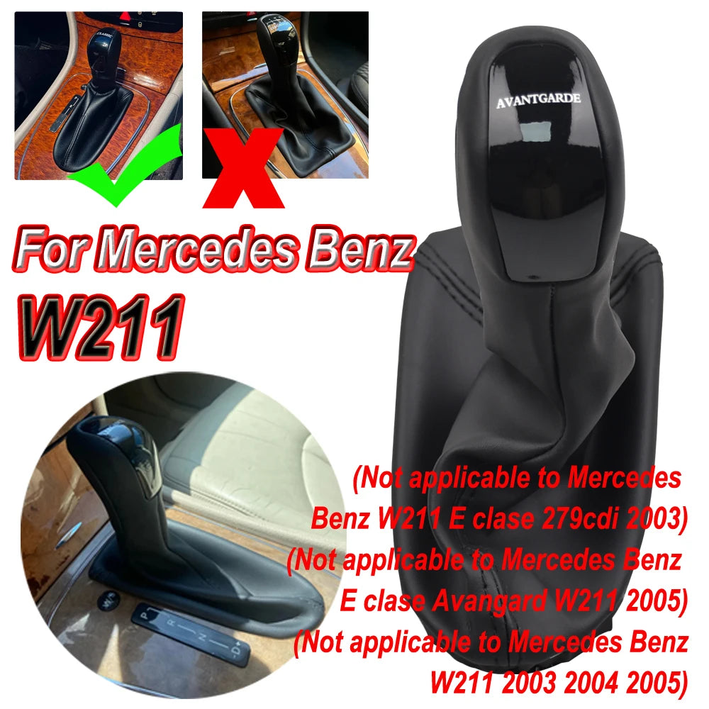 For Mercedes Benz E Class W211 Car Automatic Speed Gear Shift Lever Knob Shifter Hand Ball Boot Cover CLASSIC ELEGANCE