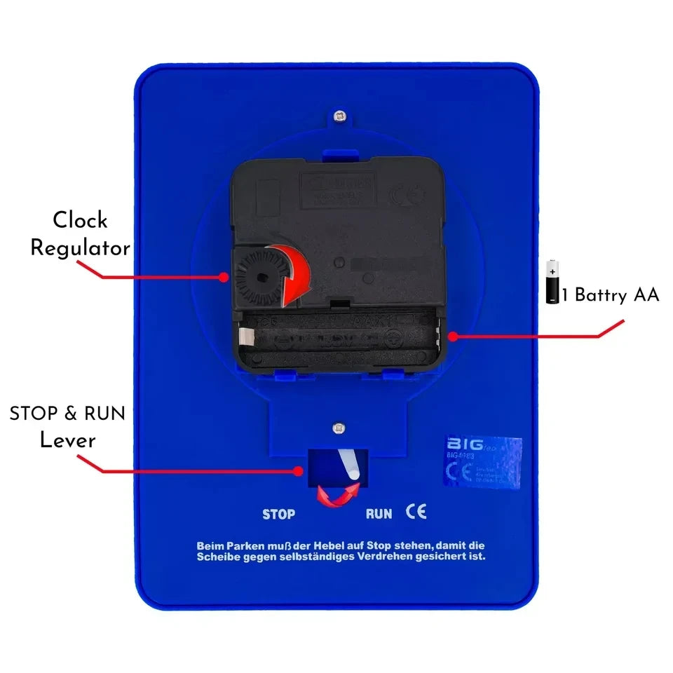 Blue Digital Parking Timer Disc Easy to Use Portable Clock Tool for Arrival Time Display Car Accessory Parking Enforcement