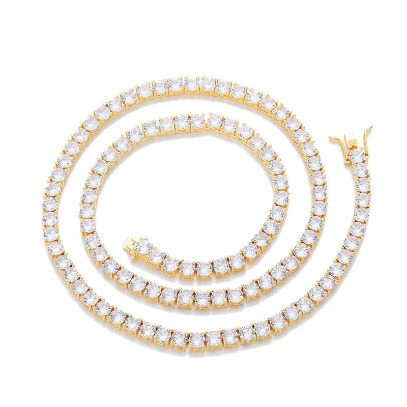 D VVS1 Moissanite Tennis Necklace 2/3/4/5mm for Women Exquisite 925 Sterling Silver Jewelry Simulated Diamond Necklaces Gifts